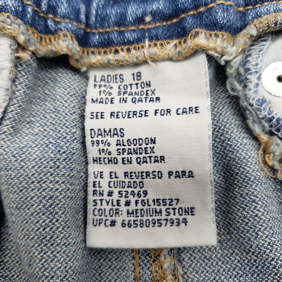 Vintage Faded Glory Denim Midi Skirt Women 18 Blue Stretch Zip Coin Pocket YKK - Picture 9 of 12